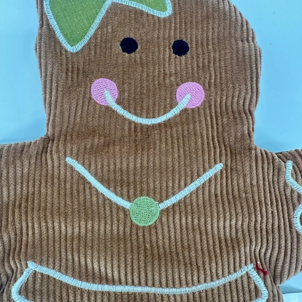 St Nicholas Square Gingerbread Girl Pot Holder Brown Corduroy Christmas Kitchen